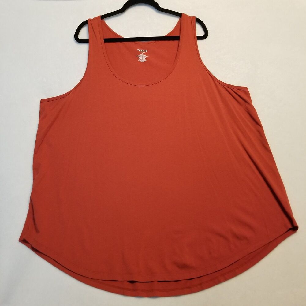 Torrid Active 5 (5X) Tank Top Burnt Orange Jersey Knit Cotton Blend Workout Gym